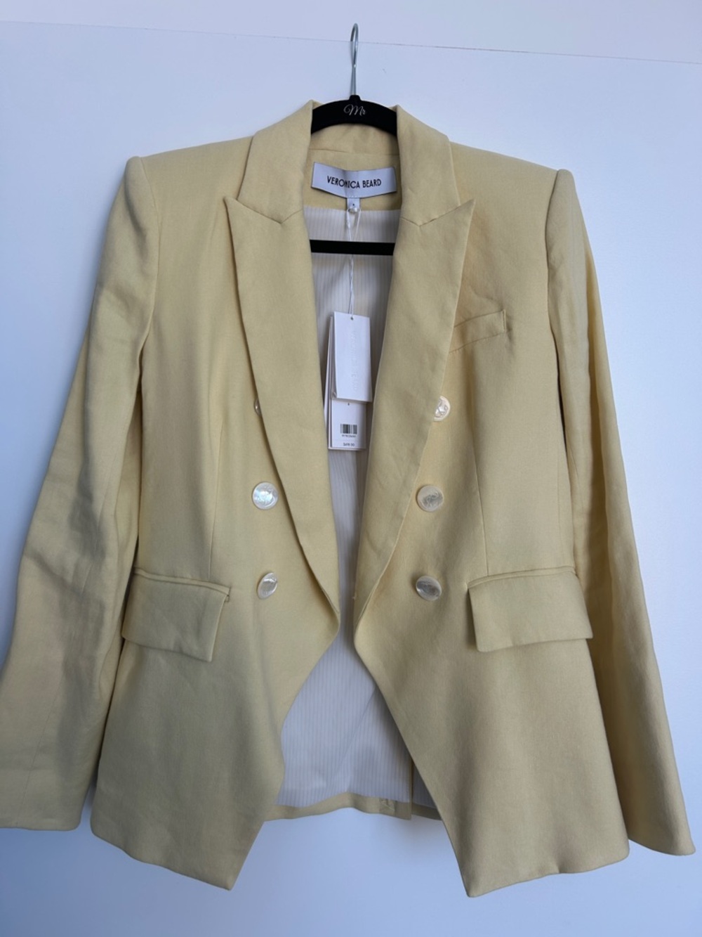 NWT Veronica Beard Yellow Double-Breasted Miller Dickey Blazer